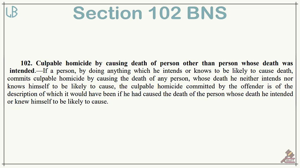 Section 102 of The Bharatiya Nyaya Sanhita Bare Act