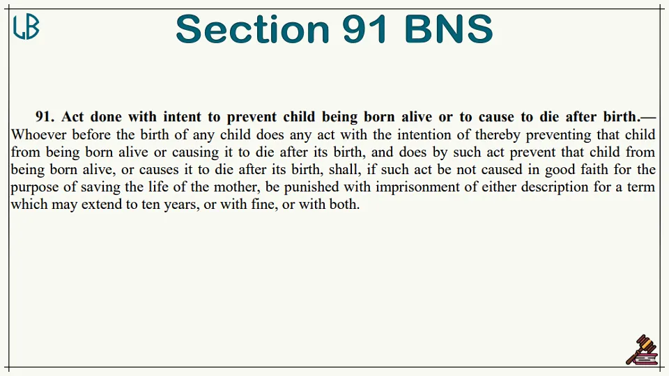 Section 91 of The Bharatiya Nyaya Sanhita Bare Act