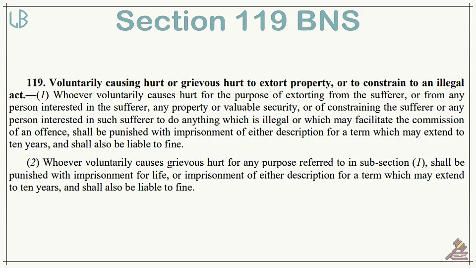 Section 119 of The Bharatiya Nyaya Sanhita Bare Act