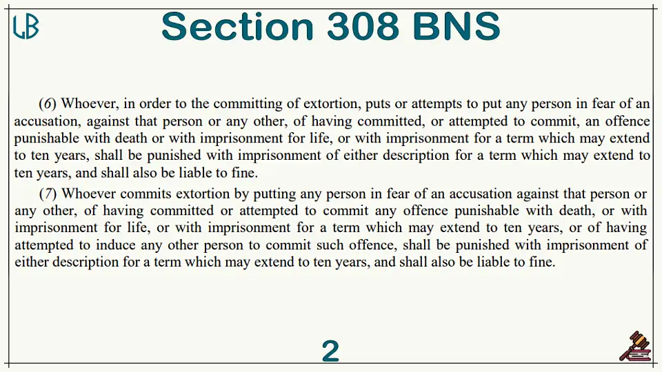 Section 308(6)(7) of The Bharatiya Nyaya Sanhita Bare Act