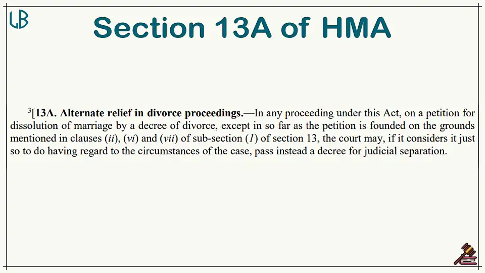 Section 13A of The Hindu Marriage Act, 1955