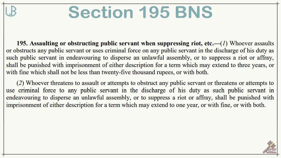 Section 195 of The Bharatiya Nyaya Sanhita Bare Act