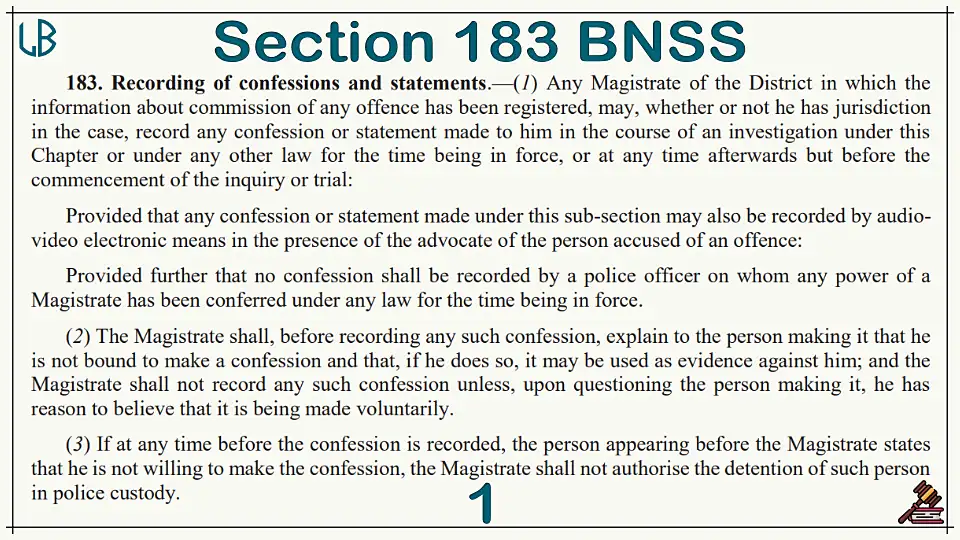 Section 183(1)(2)(3) of The Bharatiya Nagarik Suraksha Sanhita Bare Act