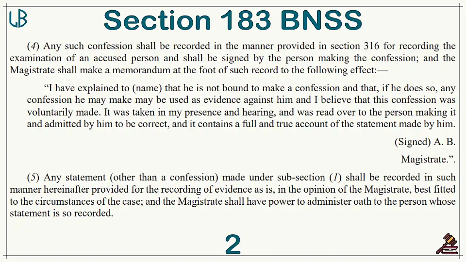 Section 183(4)(5) of The Bharatiya Nagarik Suraksha Sanhita Bare Act