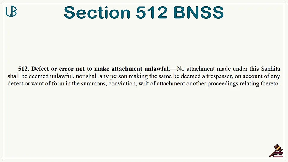 Section 512 of The Bharatiya Nagarik Suraksha Sanhita Bare Act