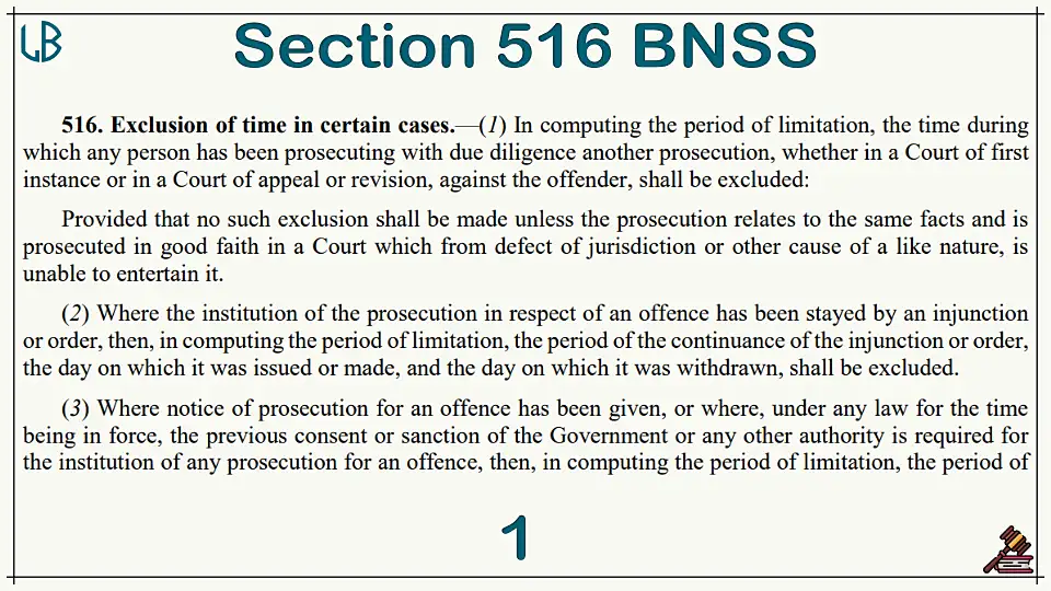 Section 516(1)(2)(3) of The Bharatiya Nagarik Suraksha Sanhita Bare Act