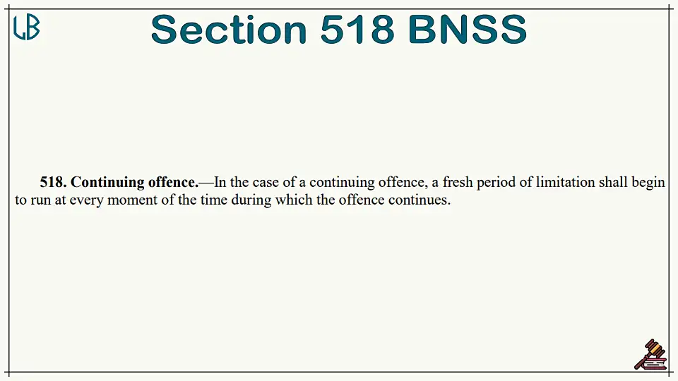 Section 518 of The Bharatiya Nagarik Suraksha Sanhita Bare Act