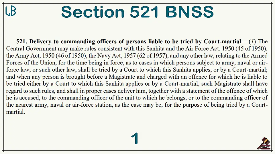 Section 521(1) of The Bharatiya Nagarik Suraksha Sanhita Bare Act