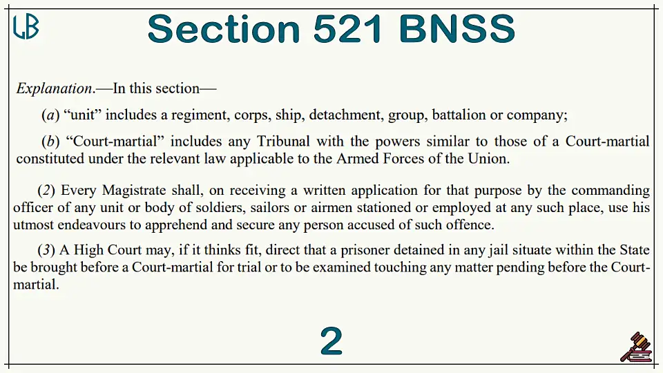 Section 521(2)(3) of The Bharatiya Nagarik Suraksha Sanhita Bare Act