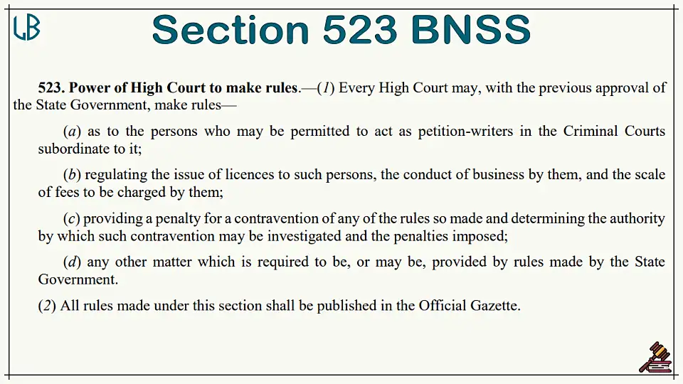 Section 523 of The Bharatiya Nagarik Suraksha Sanhita Bare Act