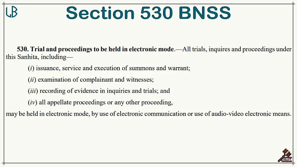 Section 530 of The Bharatiya Nagarik Suraksha Sanhita Bare Act