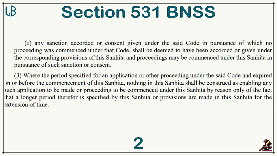 Section 531(3) of The Bharatiya Nagarik Suraksha Sanhita Bare Act