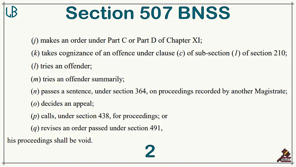 Section 507(j-q) of The Bharatiya Nagarik Suraksha Sanhita Bare Act